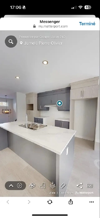 Jumelé de 3 chambres et deux salles de bain complète