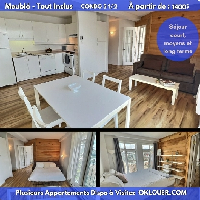 CONDO LIBRE MEUBLTOUT INCLUS 3 12 Montcalm St Jean Baptiste