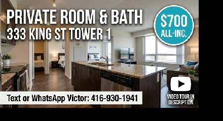 BEST DEAL AT 333 KING TOWER 1  1 Private Room  1 BATH