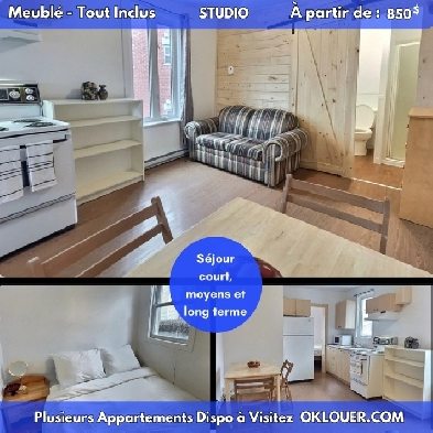 STUDIO MEUBLTOUT INCLUS LIMOILOU