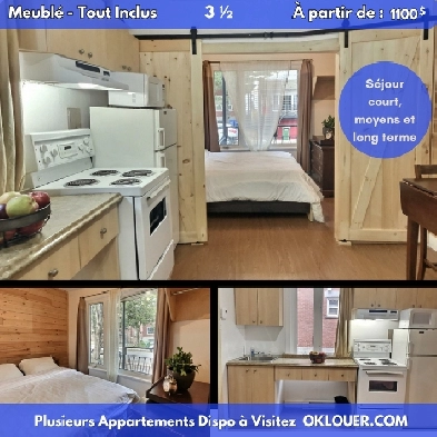 APPARTEMENTS  MEUBL TOUT INCLUS 1 CHAMBRE 3 12 LIMOILOU