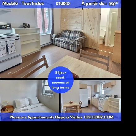 STUDIO MEUBLTOUT INCLUS LIMOILOU