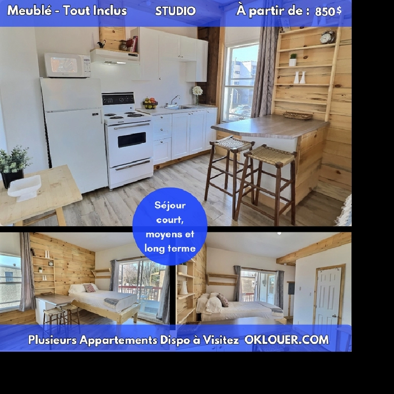 STUDIO TOUT INCLUS-MEUBLÉ A LIMOILOU