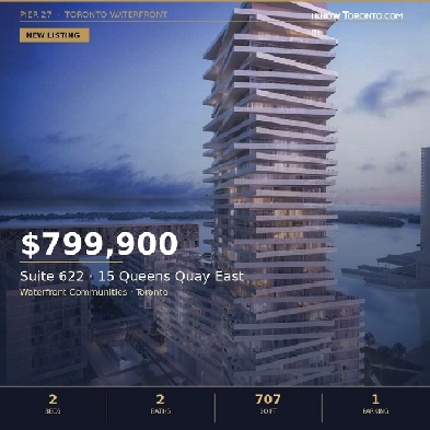 Toronto Waterfront - 2 Bed & 2 Bath Apartment