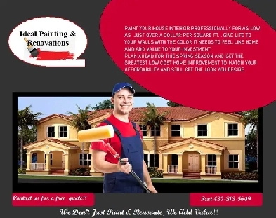 Paint your house professionally for just $1.45 per square ft