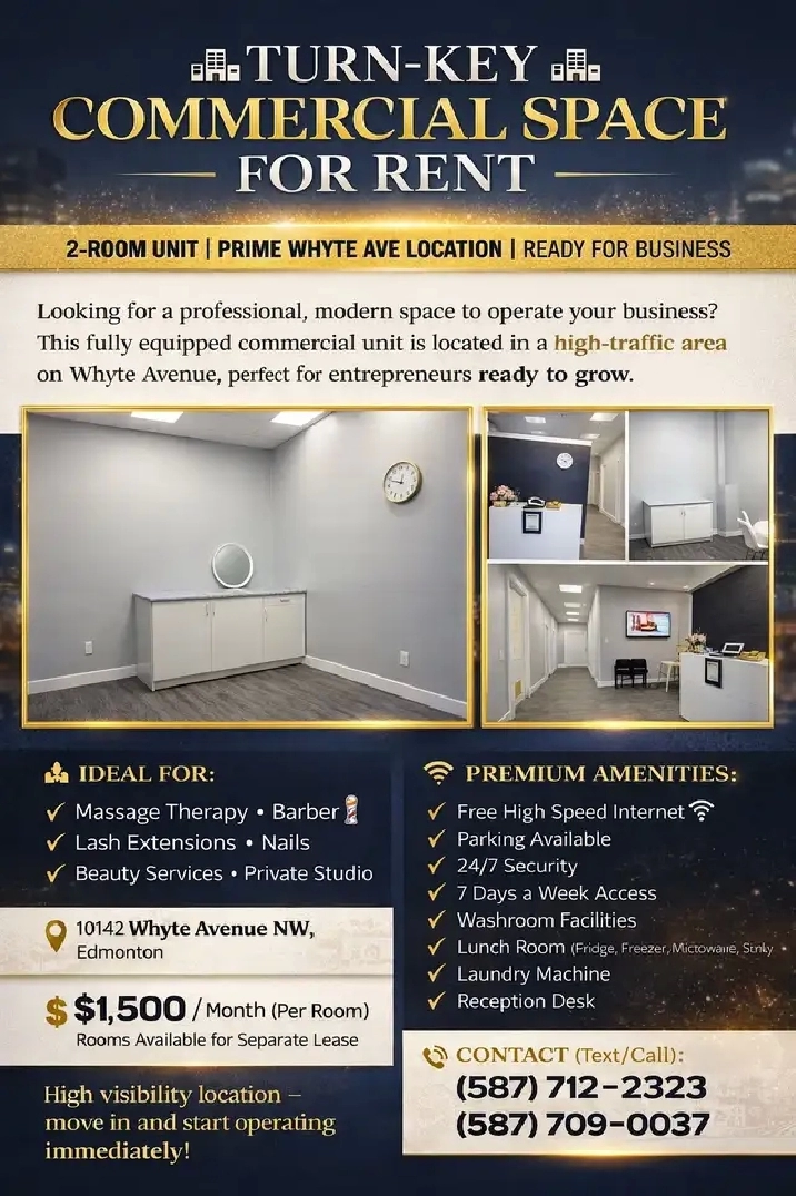 Whyte Ave Business space for rent!