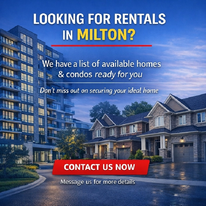 LOOKING FOR LEASE PROPERTIES IN MILTON, ON?
