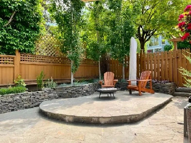 $2,100 1BR Garden Suite, Laundry, Patio, Parking, Dogs ok