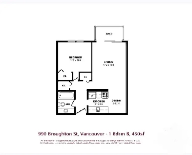 Downtown Vancouver One Bedroom Apartment