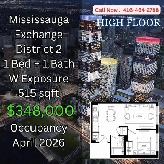 Square One Best Location with Lowest Price! Exchange Condo