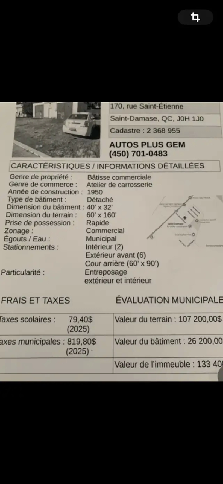 immeuble commercial à louer garage mécanique carrosserie et esth