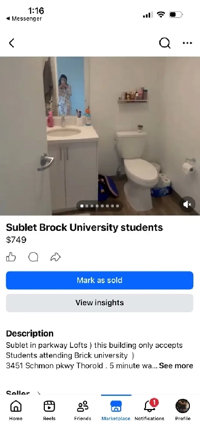 apartment lease take over Parkway lofts Brock university