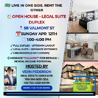 Open House Sunday – Duplex w/ Legal Suite – Blackfalds