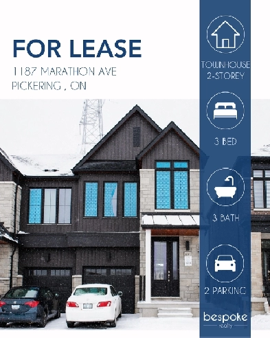 FOR LEASE! ✨  1187 Marathon Ave,Pickering, Ontario