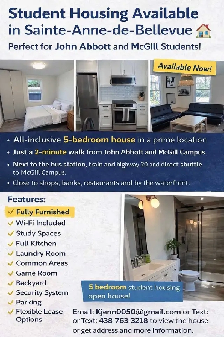 student Housing Available