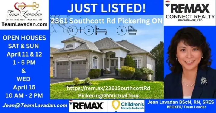 Just LISTED 2   2 Detached BUNGALOW in Pickering ON