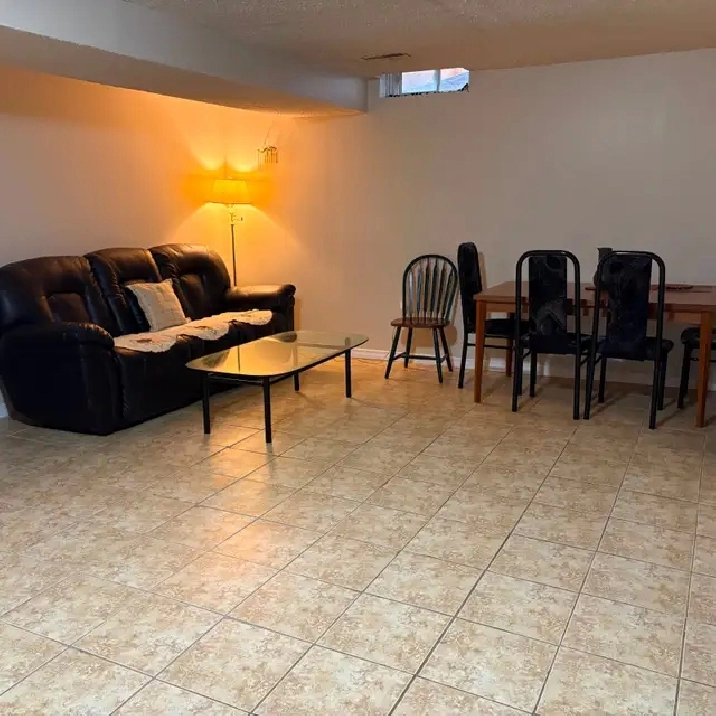 Furnished large One bedroom and large living room basement apart
