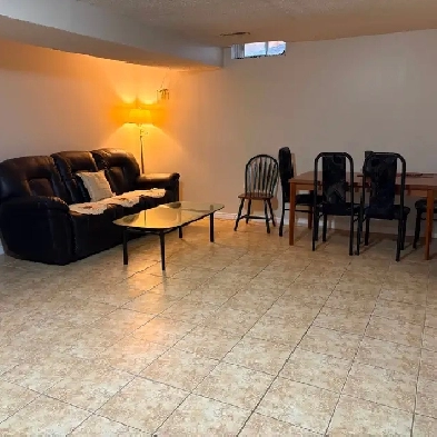 Furnished large One bedroom and large living room basement apart