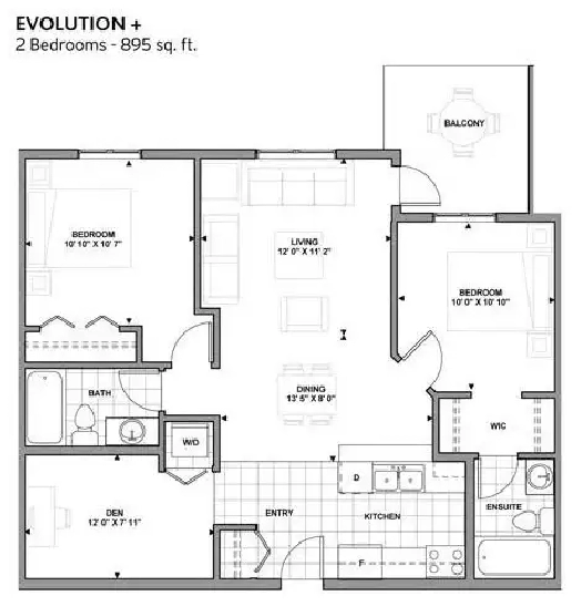 2-Bed 2-Bath Den Condo in Rutherford with Excellent Floor Plan