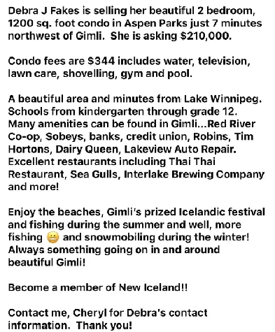 Condo for Sale- Aspen Park, near Gimli