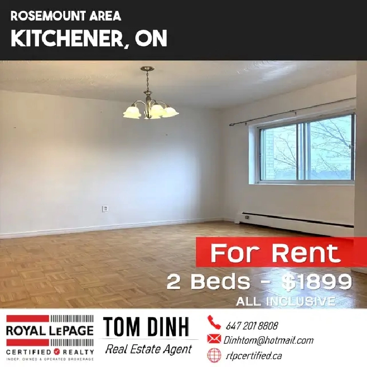 Balconies Spacious 2-Beds Apt in Rosemount $1899 All-Inclusive