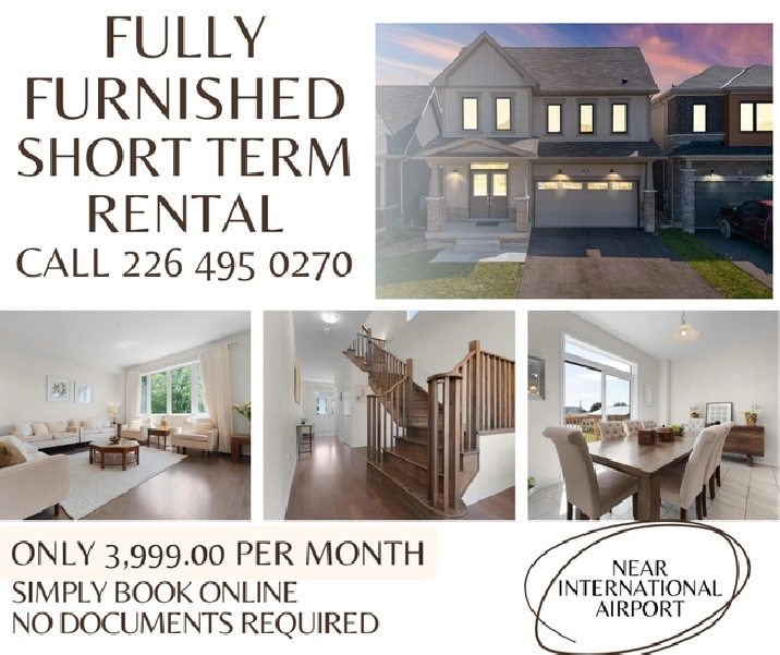 SHORT-TERM RENTAL: SKIP THE PAPERWORK, GRAB THE KEYS!4 BEDROOMS