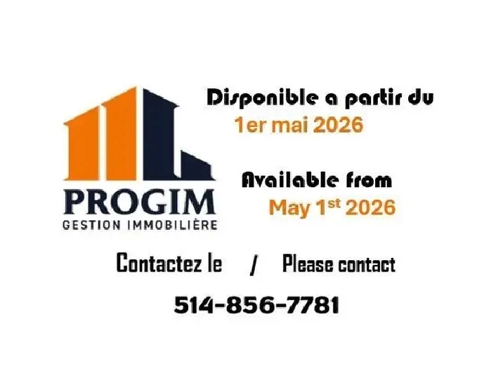 1 CH - 1 SDB - Montréal - $1,550 /mo