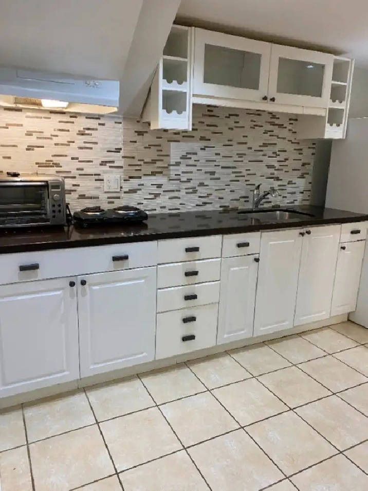 Furnished 1bedroom basement near Sq One is for rent