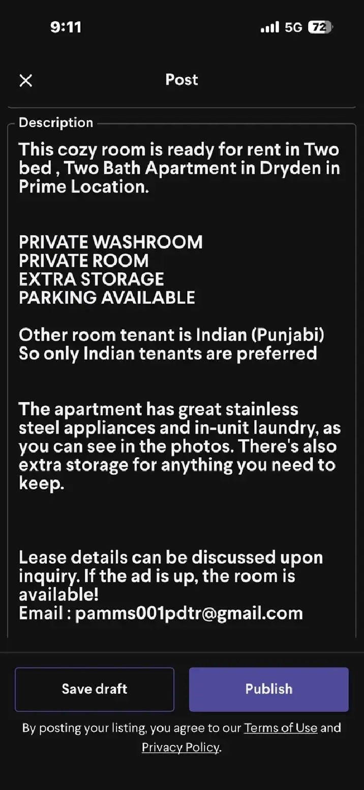 Room available for rent