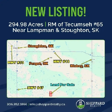 2 Qtrs | RM of Tecumseh #65 | Near Lampman & Stoughton, SK