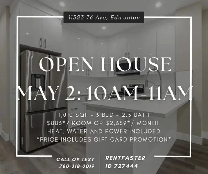 New 3 Bed Townhouse Style- University Area!