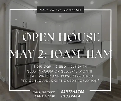 New 3 Bed Townhouse Style- University Area!