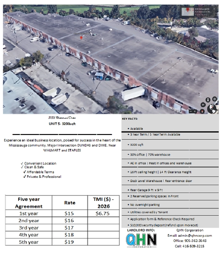 Units 5/8/16 Warehouse   Office 3135 Universal Drive