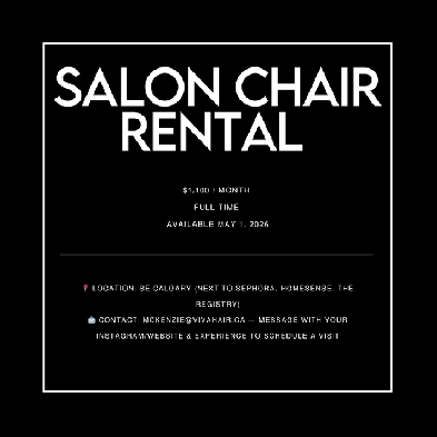 SE Calgary Hair Salon - Chair Rental Opportunity