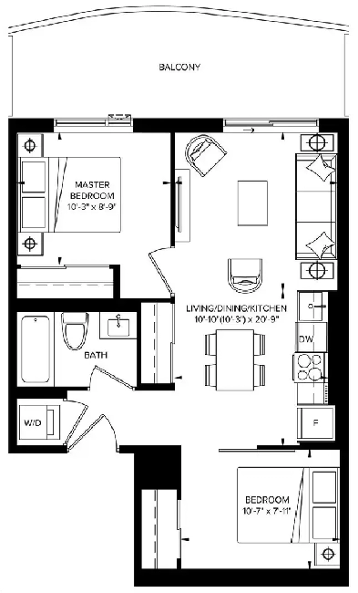 2 beds 1 bathroom - Rental