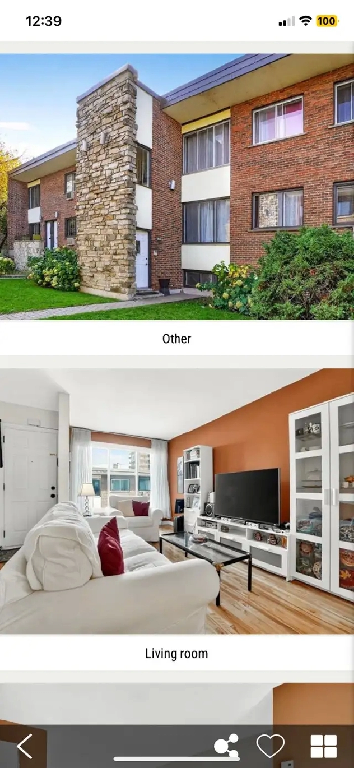 Apparemment 4 1/2 à louer