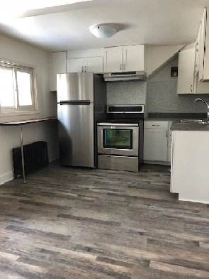 Renovated 2 bedroom in triplex, laundry, parking, deck & yard.