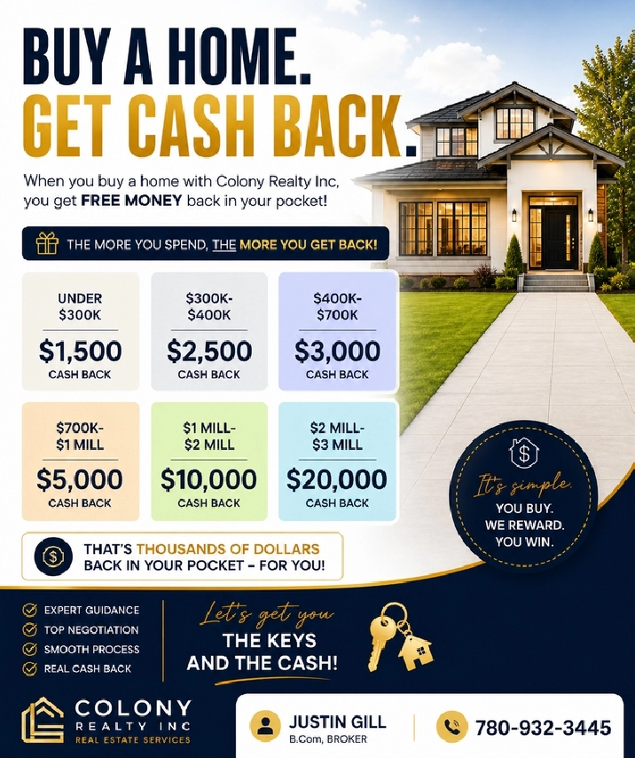 BUY A HOME. GET CASH BACK. EDMONTON