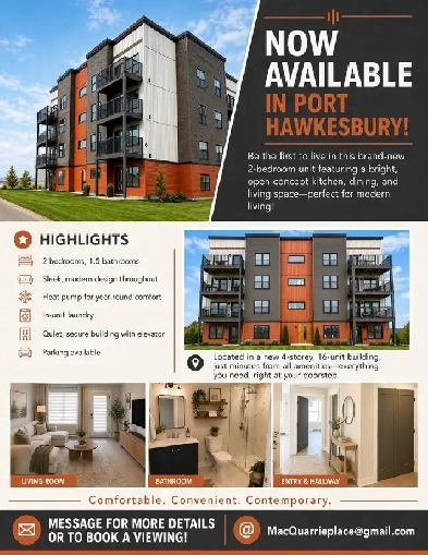 Brand new 2 bedroom apartments
