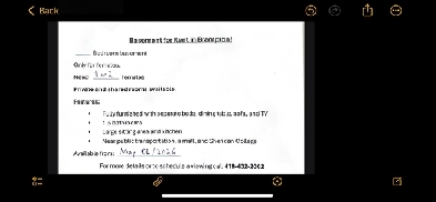 Basement bedroom for rent Brampton