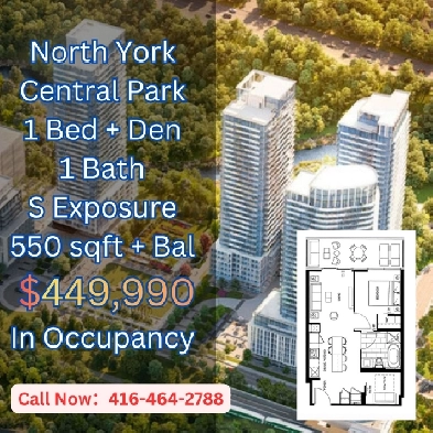 Central Park 1 Plus Den Over $300K Huge Loss Assigment!