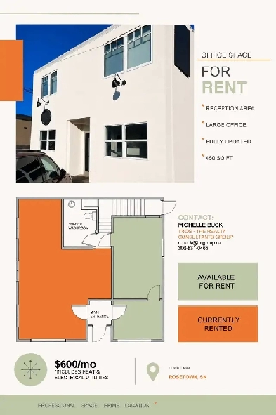 Downtown Rosetown Office Space | Utilities Included | Available