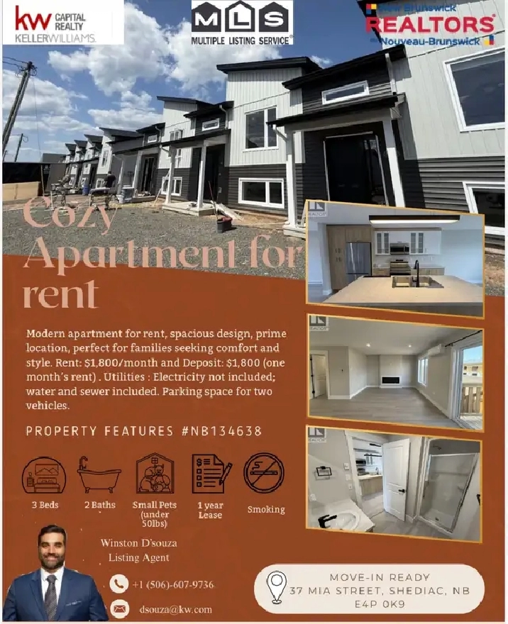 Apartment for Rent in Shediac