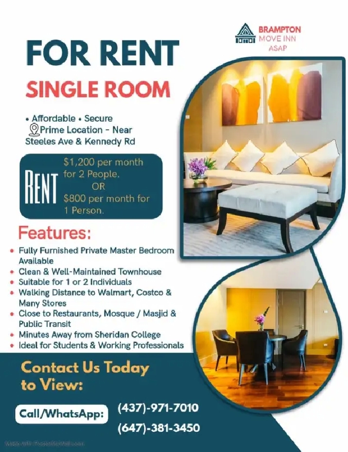 MASTER BEDROOM FOR RENT!!