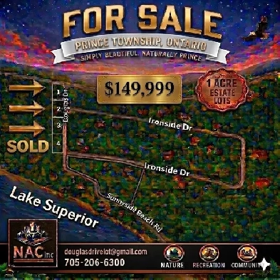Estate Lots for Sale in Prince Township