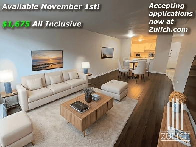 1 Bedroom Zulich Managed Apartment Available July 1st