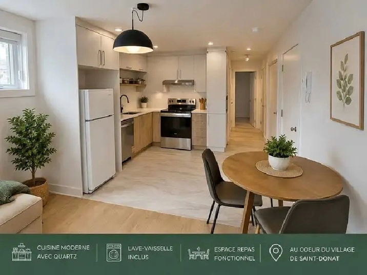 Condo locatif moderne au coeur du village de St-Donat à louer