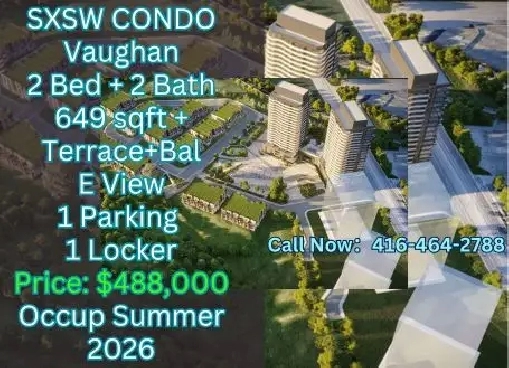 Assignment Sale | 2Bed 2Bath | $488K | Vaughan