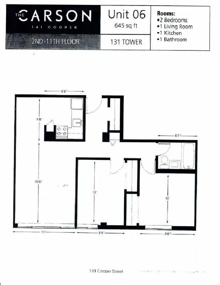 2 Bdrm Apt - AUGUST 1st 2026 - The Carson