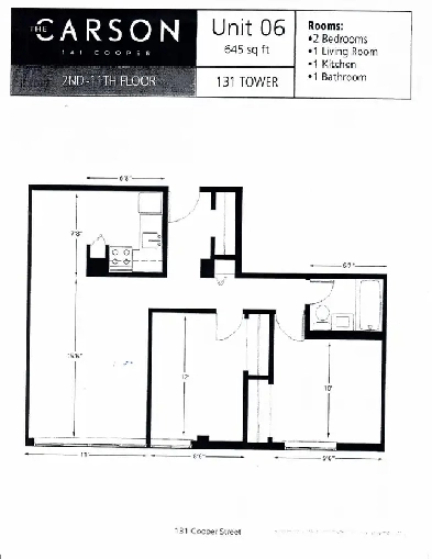 2 Bdrm Apt - AUGUST 1st 2026 - The Carson